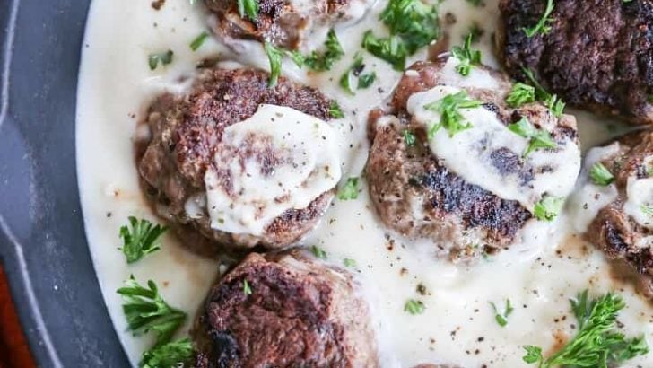 Paleo Swedish Meatballs - gluten-free meatballs in a creamy cauliflower-based sauce - a healthier take on the classic dish | TheRoastedRoot.com #whole30 #paleo #keto