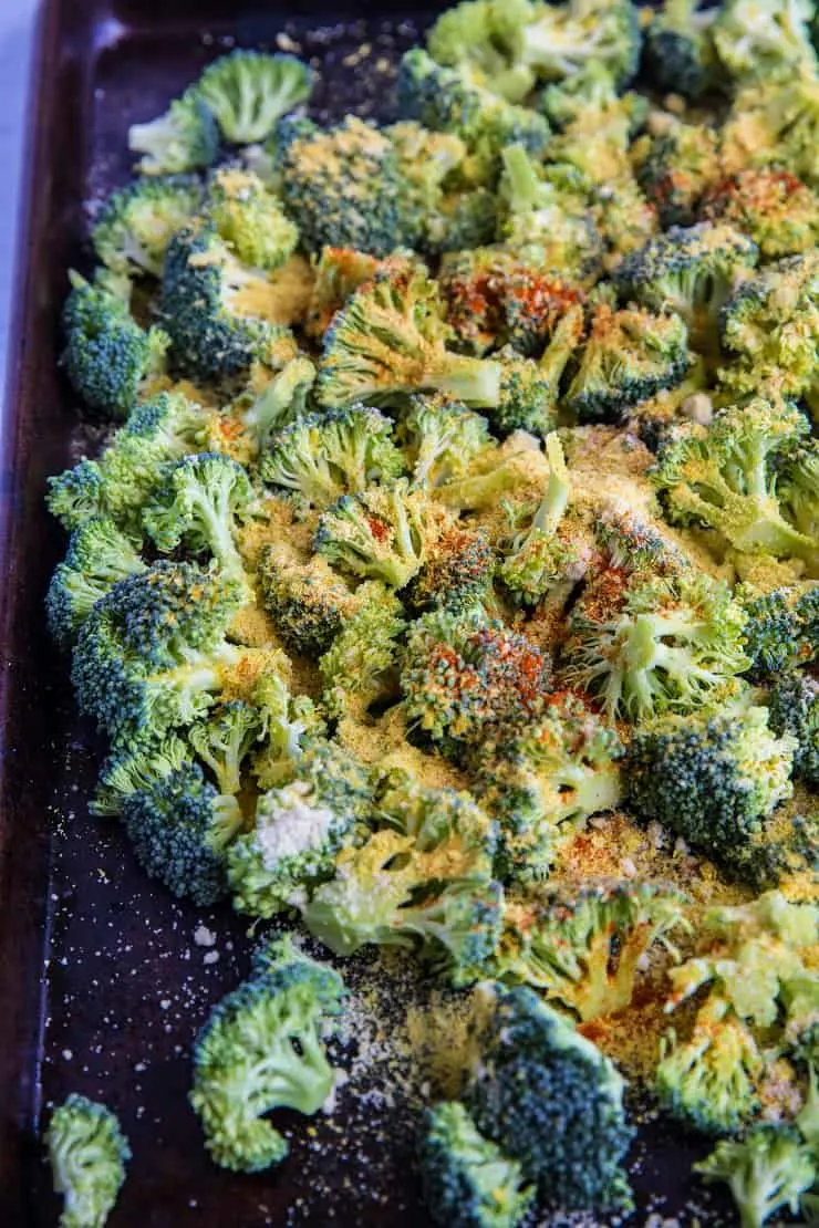 Cheesy Vegan Roasted Broccoli | TheRoastedRoot.net