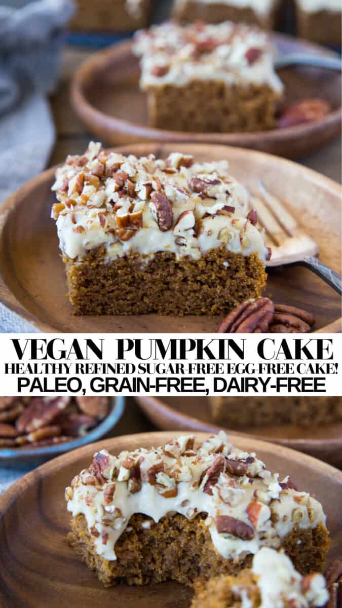 Vegan Paleo Pumpkin Cake - grain-free, refined sugar-free, egg-free, dairy-free healthy cake recipe