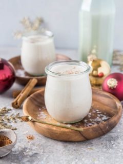 The BEST Vegan Eggnog! - dairy-free, naturally sweetened, paleo, and plant-based. An easy goof-proof recipe. | TheRoastedRoot.net #drinks #holiday