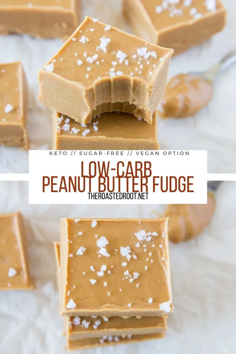 Low-Carb Peanut Butter Fudge with a vegan option - a healthier, easy fudge recipe perfect for gift giving
