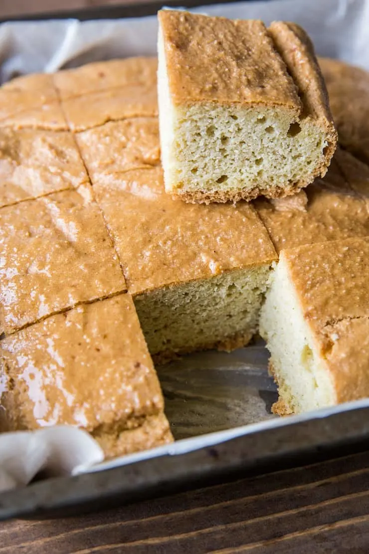 Paleo Cornbread (with a Keto Option) - Fluffy, moist "cornbread" made with almond flour for a low-carb bread option. | TheRoastedRoot.net #glutenfree #keto #grainfree