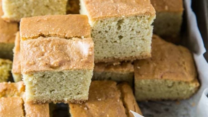 Paleo Cornbread (with a Keto Option) - Fluffy, moist "cornbread" made with almond flour for a low-carb bread option. | TheRoastedRoot.net #glutenfree #keto #grainfree
