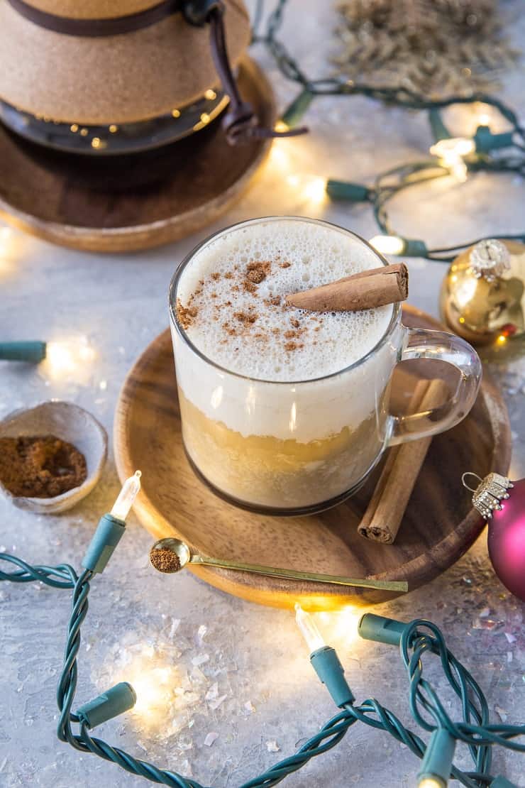 Paleo Eggnog Latte - dairy-free, refined sugar-free, vegan, and delicious! | TheRoastedRoot.com