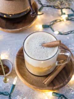 Paleo Eggnog Latte - dairy-free, refined sugar-free, vegan, and delicious! | TheRoastedRoot.com