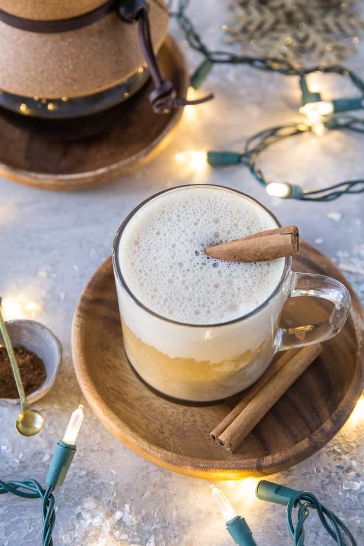 Paleo Eggnog Latte - dairy-free, refined sugar-free, vegan, and delicious! | TheRoastedRoot.com