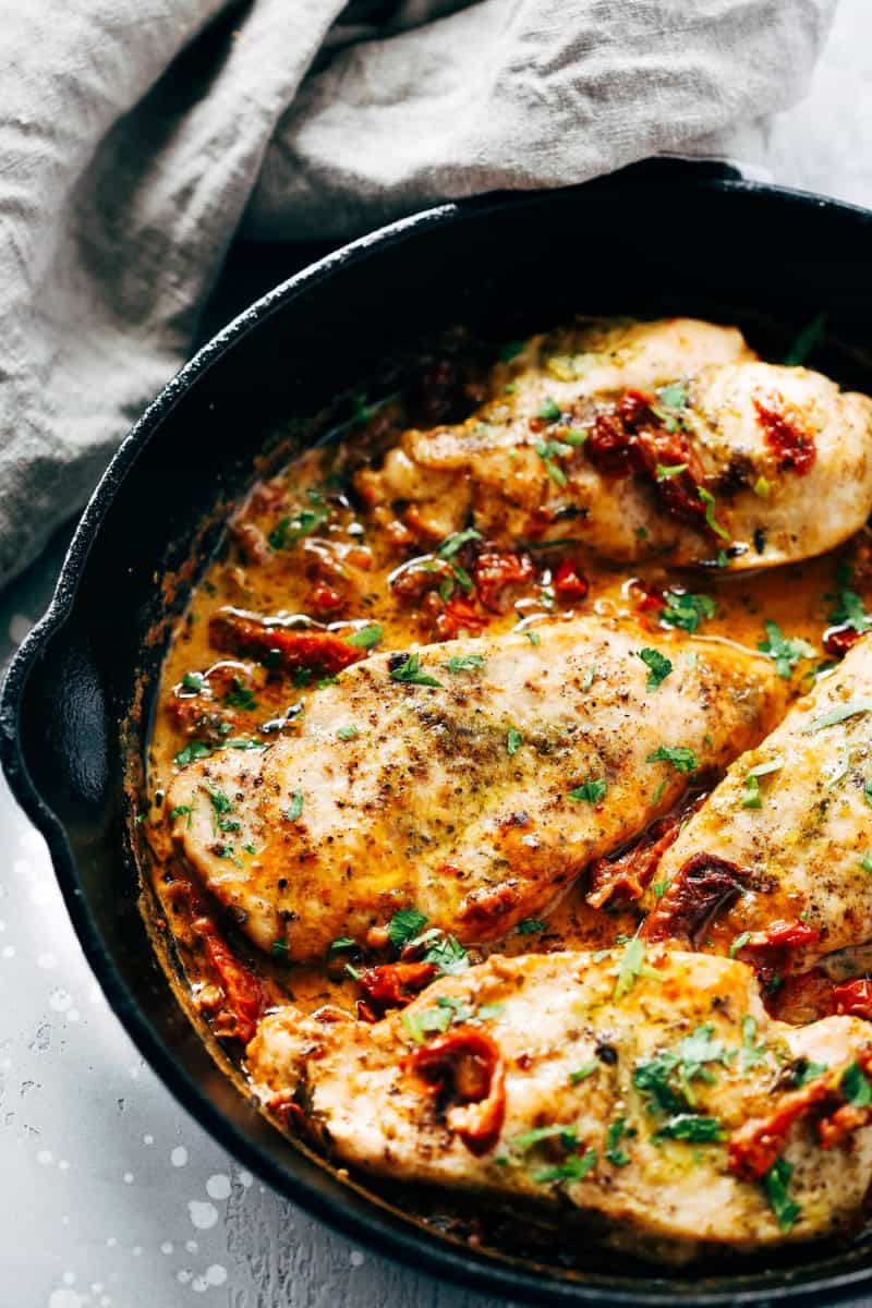 Creamy Parmesan Chicken Skillet from Primavera Kitchen + 65 Keto Recipes | TheRoastedRoot.net #lowcarb #keto