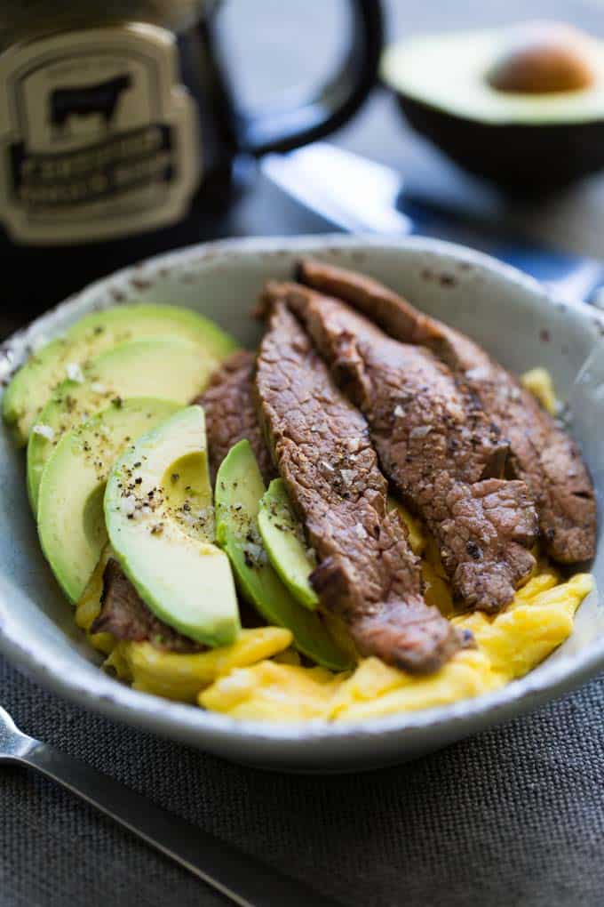 Steak and Egg Breakfast Bowls + 65 Keto Recipes