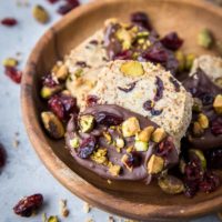 Cranberry Pistachio Vegan Shortbread Cookies - paleo, grain-free, gluten-free, dairy-free, healthy and delicious | TheRoastedRoot.net