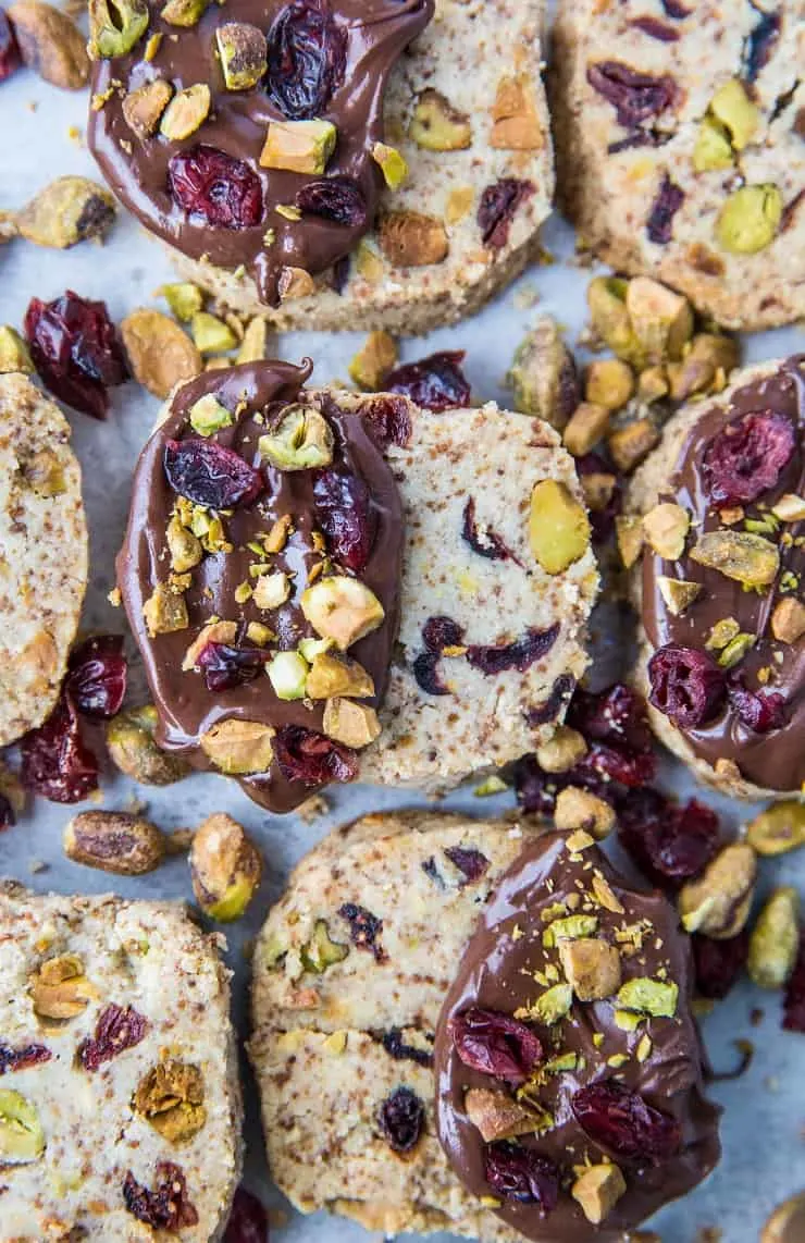 Cranberry Pistachio Vegan Shortbread Cookies Paleo The Roasted Root