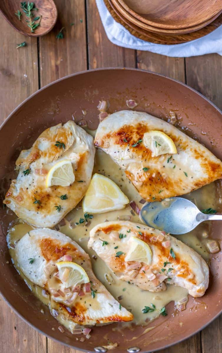 One-Skillet Creamy Lemon Chicken Thighs + 65 Keto Recipes | TheRoastedRoot.net