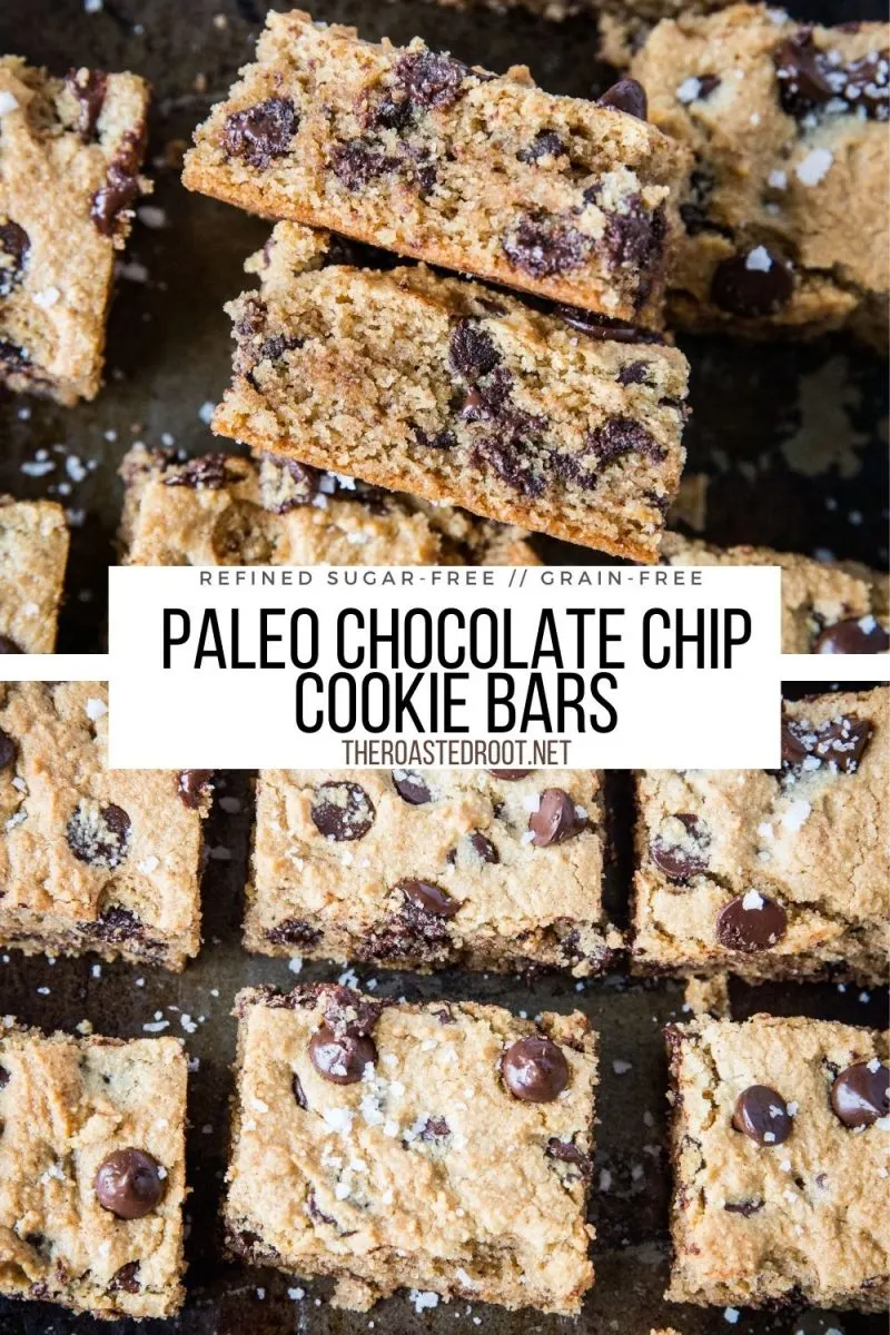 Paleo Chocolate Chip Cookie Bars - grain-free, refined sugar-free, rich, perfectly textured and delicious