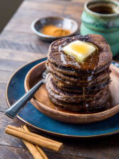 Paleo Gingerbread Pancakes - grain-free, refined sugar-free, dairy-free and fluffy! | TheRoastedRoot.com #glutenfree #breakfast