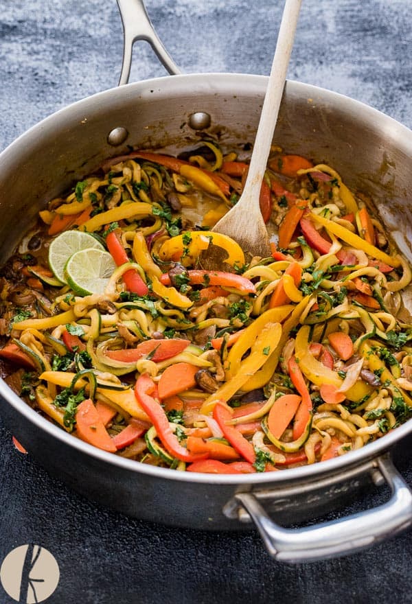 Vegan Thai Peanut Zucchini Noodles + 65 Keto Recipes | TheRoastedRoot.net #keto #lowcarb