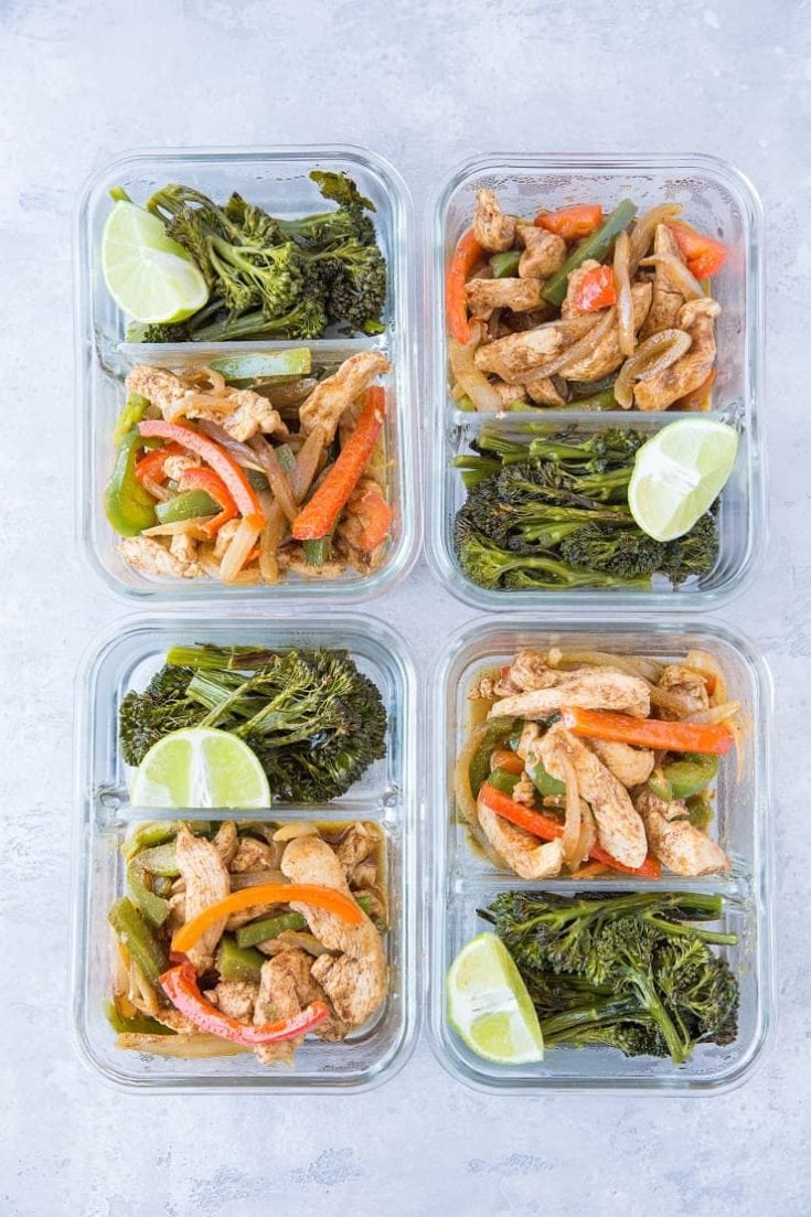 Chicken Fajita Meal Prep Bowls - The Roasted Root