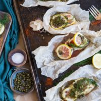 Lemon Dill Cod in Parchment Paper with Capers - low-carb, whole30, paleo, keto | TheRoastedRoot.net