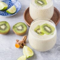 Turmeric Kiwi Protein Smoothie | TheRoastedRoot.net