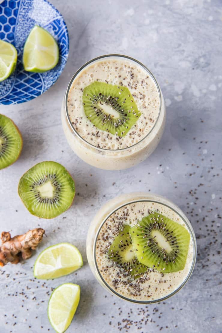 urmeric Kiwi Protein Smoothie | TheRoastedRoot.net