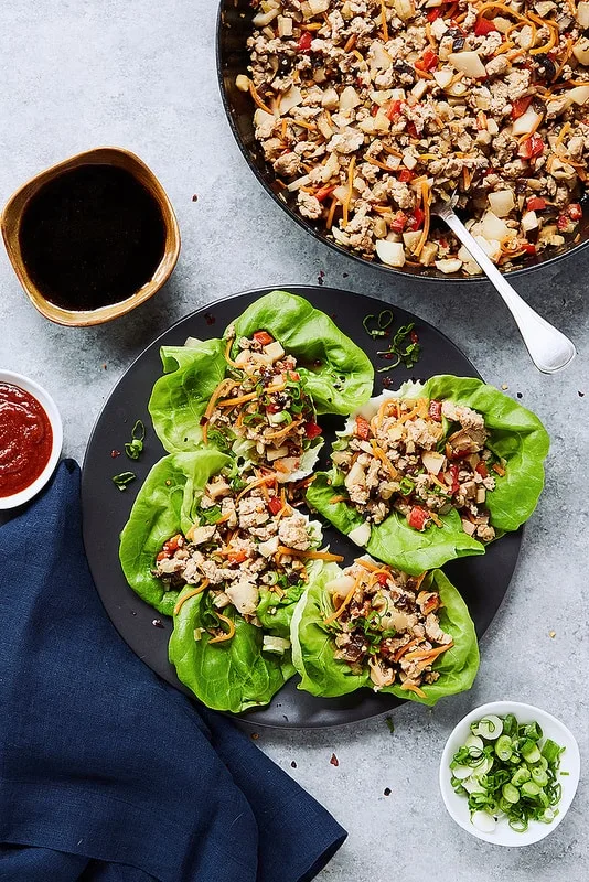 Keto Asian Chicken Lettuce Wraps from Tasty Yummies #paleo #lowcarb