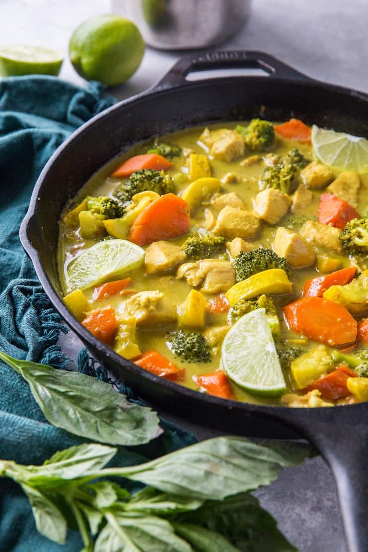 Nightshade-Free AIP Curry made without chilis, bell peppers, or tomatoes. A Thai curry recipe for those who follow AIP, a whole food diet, paleo, or keto | TheRoastedRoot.net #glutenfree #AIP #paleo