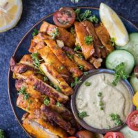 Easy Chicken Shawarma - Deliciously flavored Mediterranean-style chicken that is quick and easy to make! | TheRoastedRoot.net #lowcarb #keto #paleo #mediterraneandiet #glutenfree