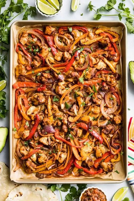 Healthy Sheet Pan Chicken Fajitas - a quick and easy dinner recipe