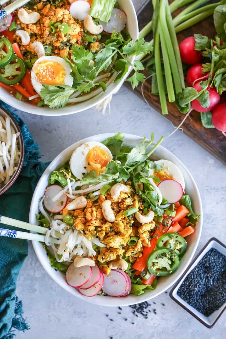 Curried Chicken Ramen with Soft Boiled Eggs made in the Instant Pot