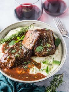 Instant Pot Red Wine Braised Short Ribs - a classic recipe for short ribs made easy in your pressure cooker | TheRoastedRoot.com