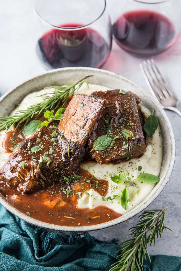 Instant Pot Red Wine Braised Short Ribs - a classic recipe for short ribs made easy in your pressure cooker | TheRoastedRoot.com