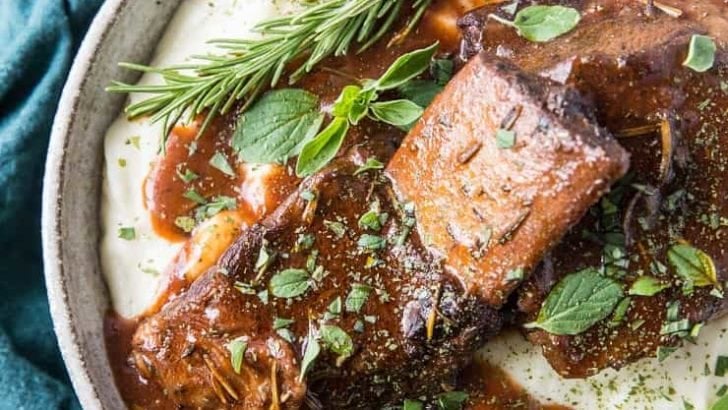 Instant Pot Red Wine Braised Short Ribs - a classic recipe for short ribs made easy in your pressure cooker | TheRoastedRoot.com