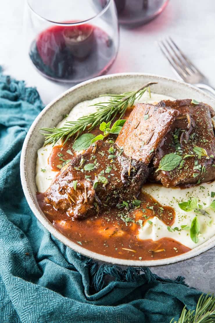 Instant Pot Red Wine Braised Short Ribs - a classic recipe for short ribs made easy in your pressure cooker | TheRoastedRoot.com