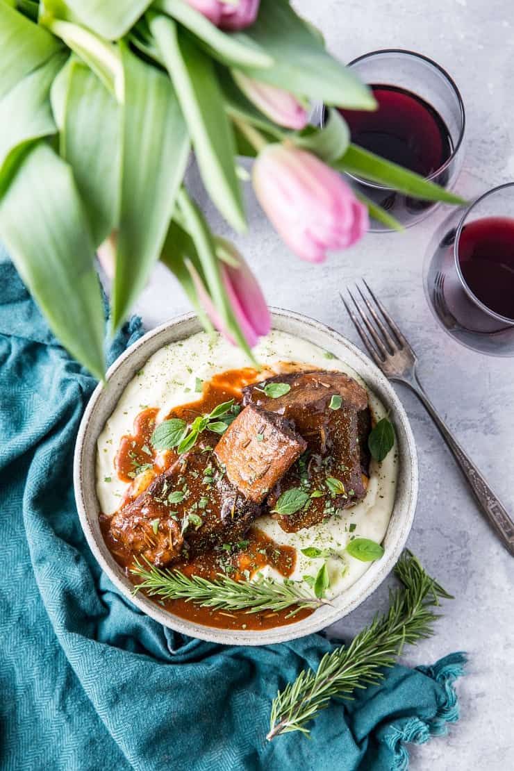 Instant Pot Red Wine Braised Short Ribs - a classic recipe for short ribs made easy in your pressure cooker | TheRoastedRoot.com 