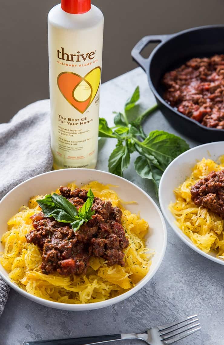 Spaghetti Squash Bolognese - an easy, nutritious low-carb, paleo weeknight meal | theroastedroot.net