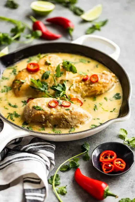 Thai Coconut Lime Chicken is a quick, easy and healthy dinner recipe