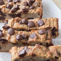 Chocolate Chip Paleo Vegan Banana Bread - a moist and dense healthy recipe that is dairy-free, oil-free, and refined sugar-free | TheRoastedRoot.net #vegan #glutenfree #grainfree #vegan