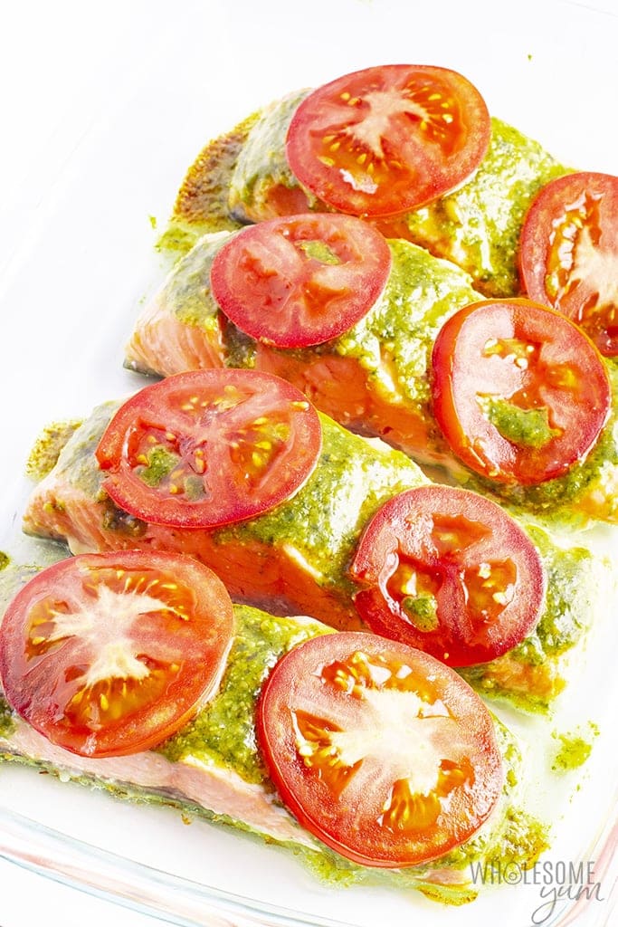 Pesto Baked Salmon Recipe