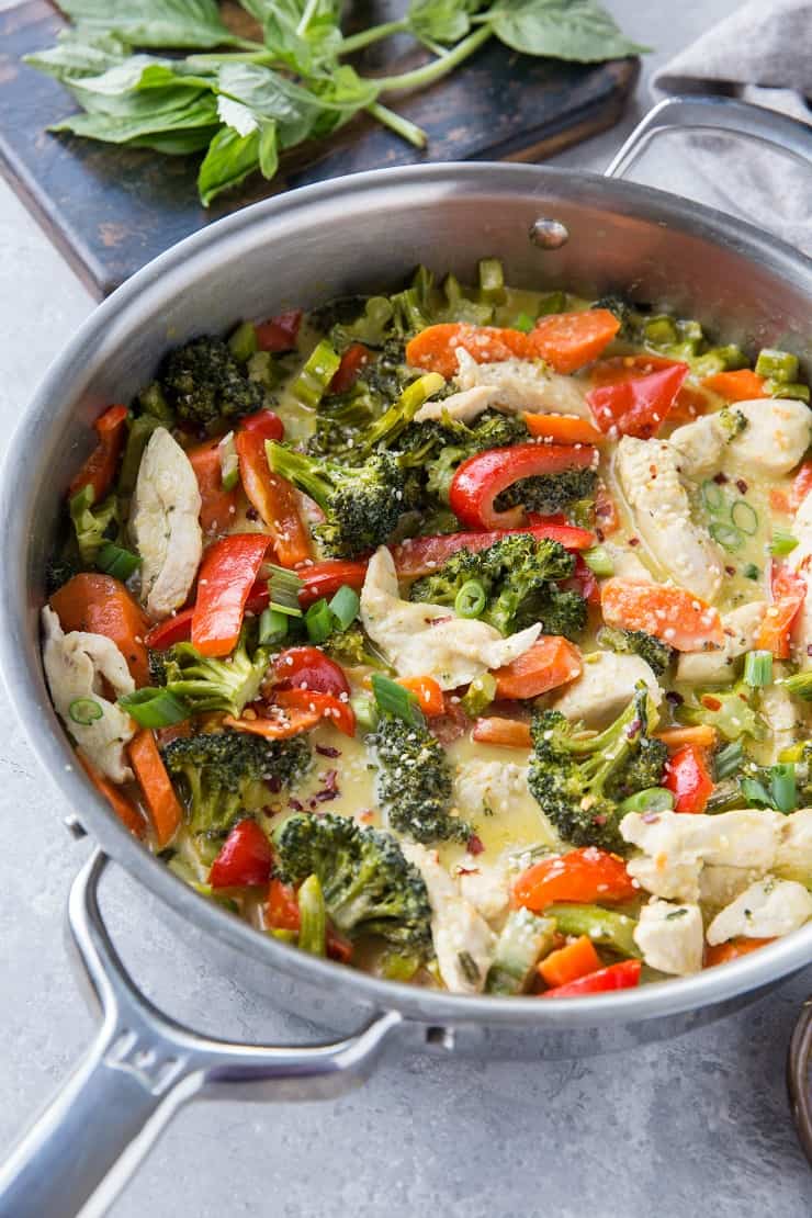 30-Minute Chicken Green Curry - paleo, whole30, grain-free, keto, healthy | TheRoastedRoot.net