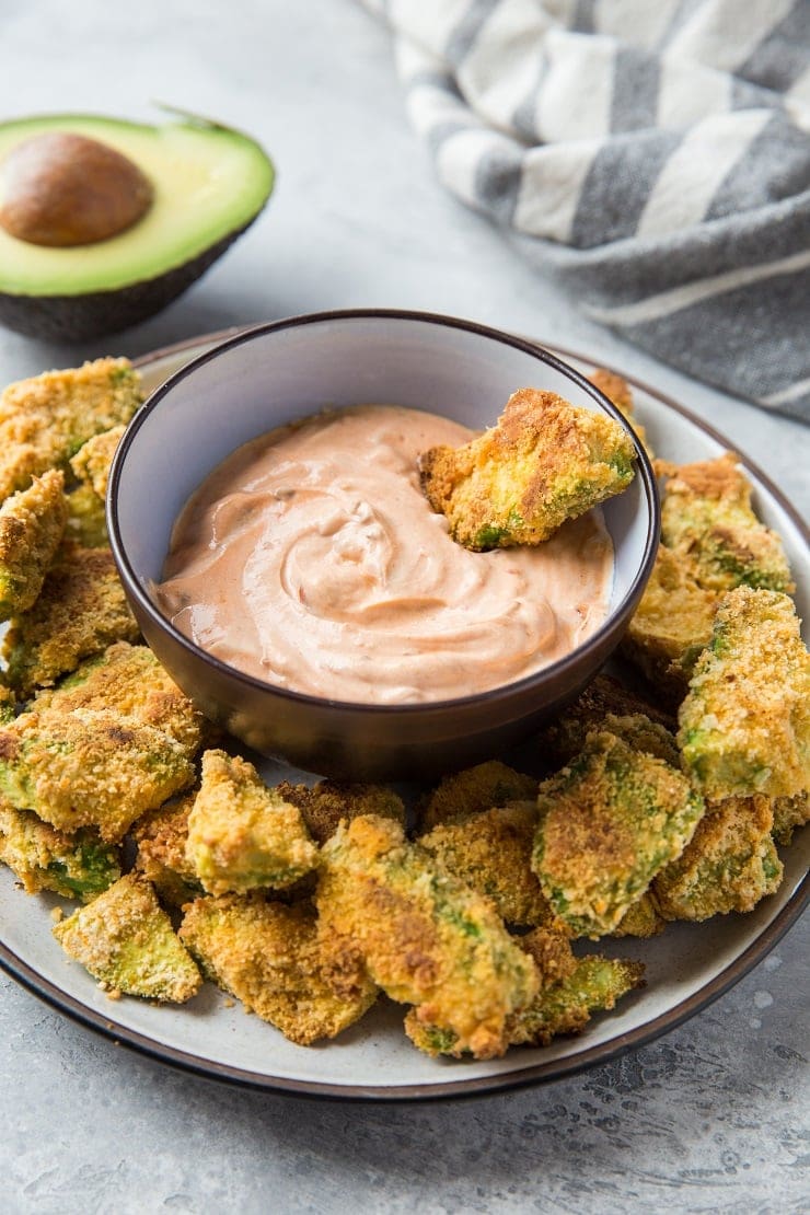 Keto Avocado Fries - baked avocado fries or air fryer avocado fries - healthy side dish, snack or appetizer.