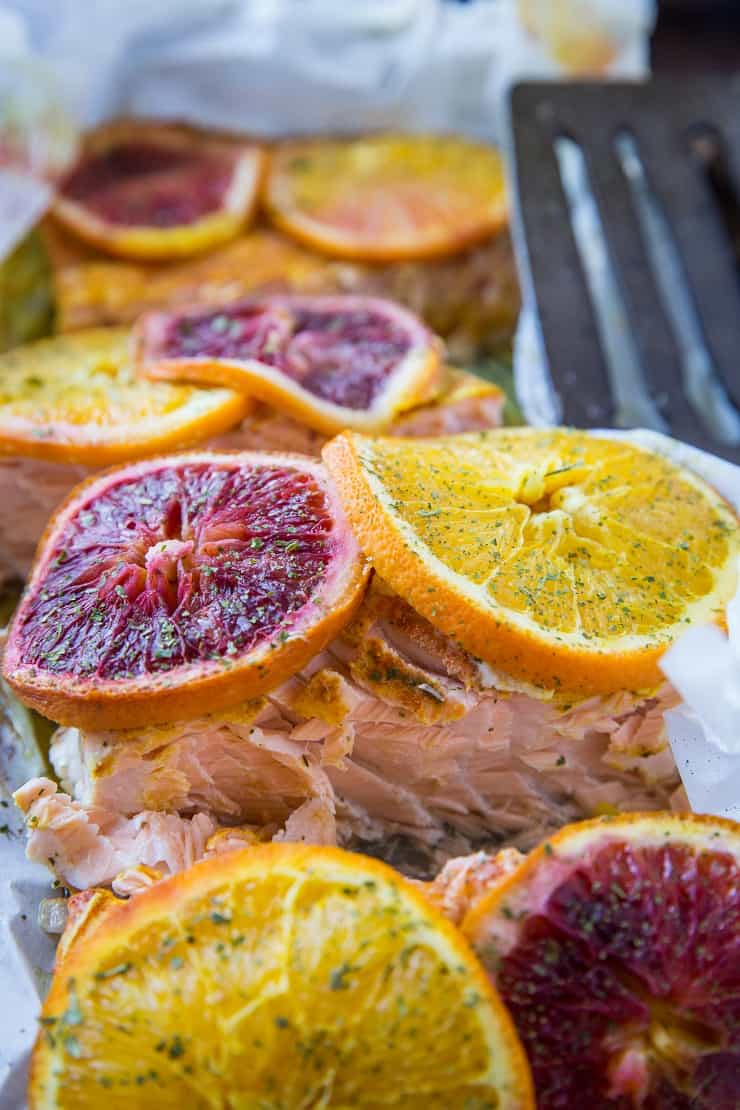 Citrus Ginger Turmeric Parchment Paper Salmon - an easy method for cooking salmon that results in a nutrient-dense entree