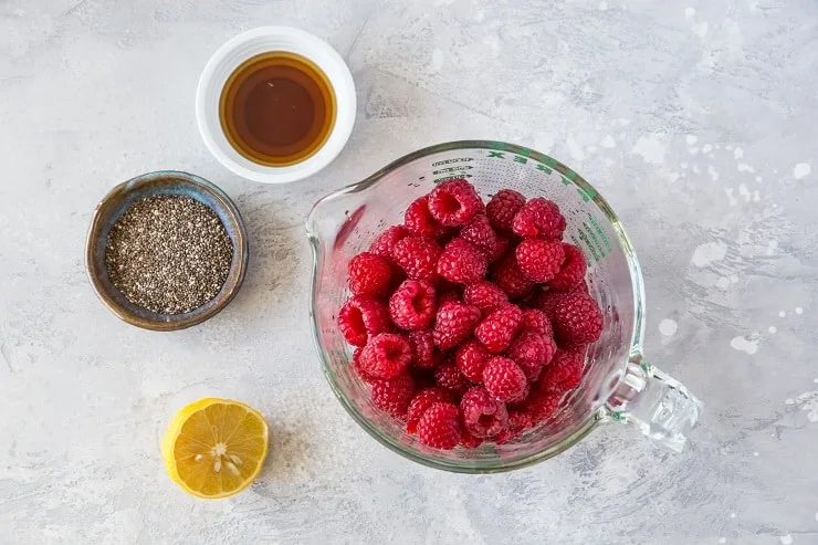 How to Make Raspberry Chia Jam - a photo tutorial on easy chia seed jam | TheRoastedRoot.net