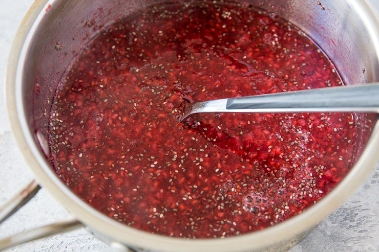 How to Make Raspberry Chia Jam - a photo tutorial on easy chia seed jam | TheRoastedRoot.net