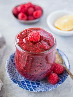 How to Make Raspberry Chia Jam - a photo tutorial on easy chia seed jam | TheRoastedRoot.net