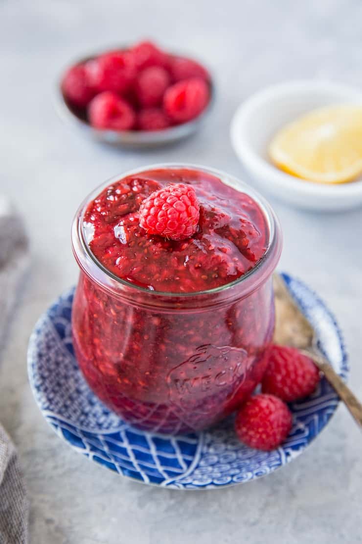 How to Make Raspberry Chia Jam - a photo tutorial on easy chia seed jam | TheRoastedRoot.net