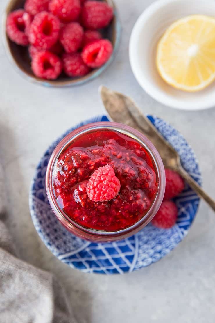 How to Make Raspberry Chia Jam - a photo tutorial on easy chia seed jam | TheRoastedRoot.net