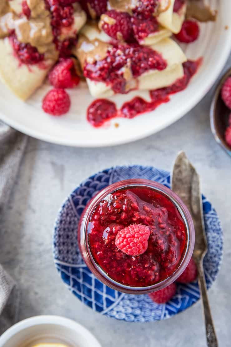 How to Make Raspberry Chia Jam - a photo tutorial on easy chia seed jam | TheRoastedRoot.net