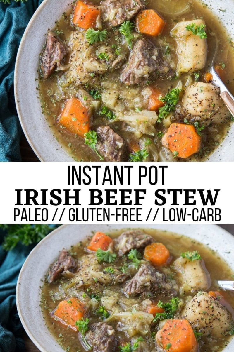 Instant Pot Irish Beef Stew collage for pinterest