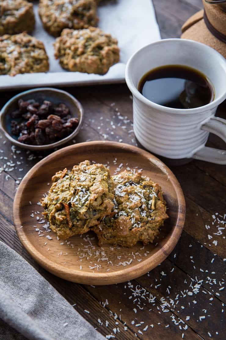 Paleo Carrot Cake Cookies - grain-free, refined sugar-free, healthy and delicious! | TheRoastedRoot.net #glutenfree #breakfast