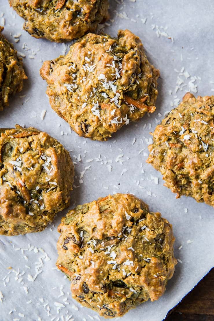 Paleo Carrot Cake Cookies - grain-free, refined sugar-free, healthy and delicious! | TheRoastedRoot.net #glutenfree #breakfast