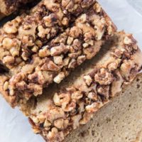 Paleo Coffee Cake Banana Bread - a mashup of coffee cake and banana bread! Grain-free, gluten-free, dairy-free, healthy and delicious | TheRoastedRoot.net