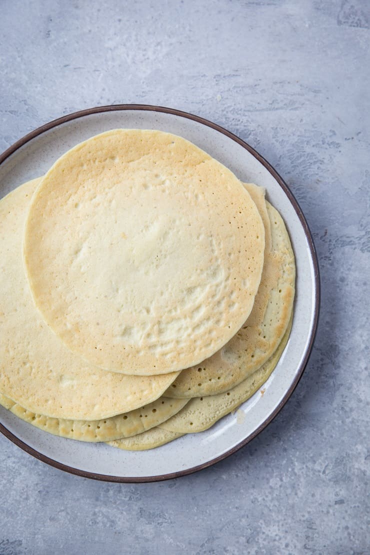 Grain-Free Paleo Crepes made with almond flour and tapioca flour